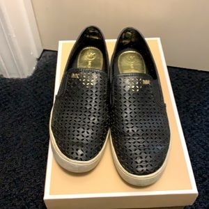 Black Flat Slide On Shoes